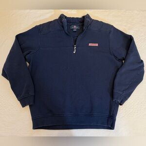 Vineyard Vines Shep Quarter Zip Pullover Sweatshirt Women's Size M Navy Blue